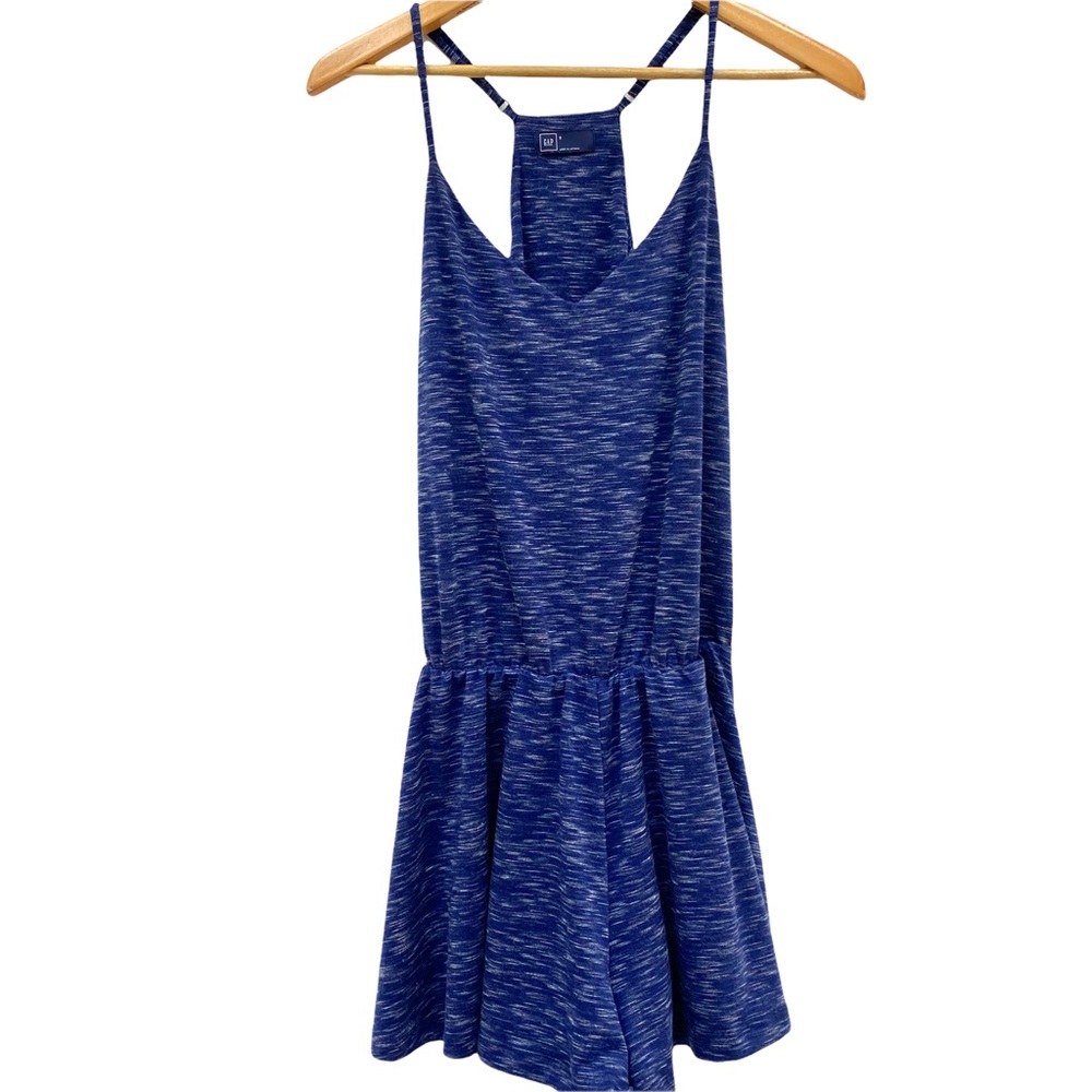 GAP Comet Blue Space Dye Romper with Adjustable Straps